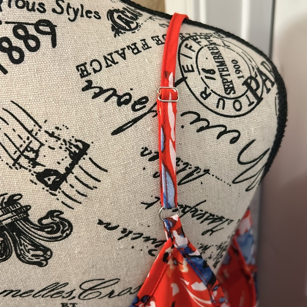 Vibrant Floral Tank Top With Adjustable Spaghetti… - image 3